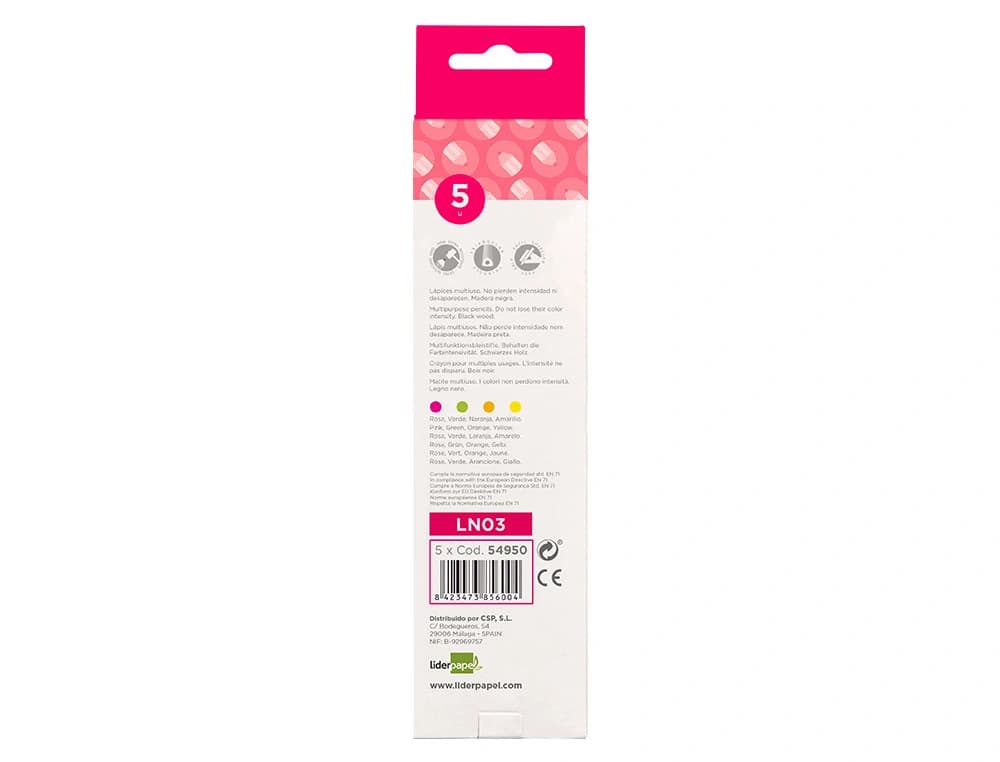 Lapices fluorescente liderpapel jumbo neon