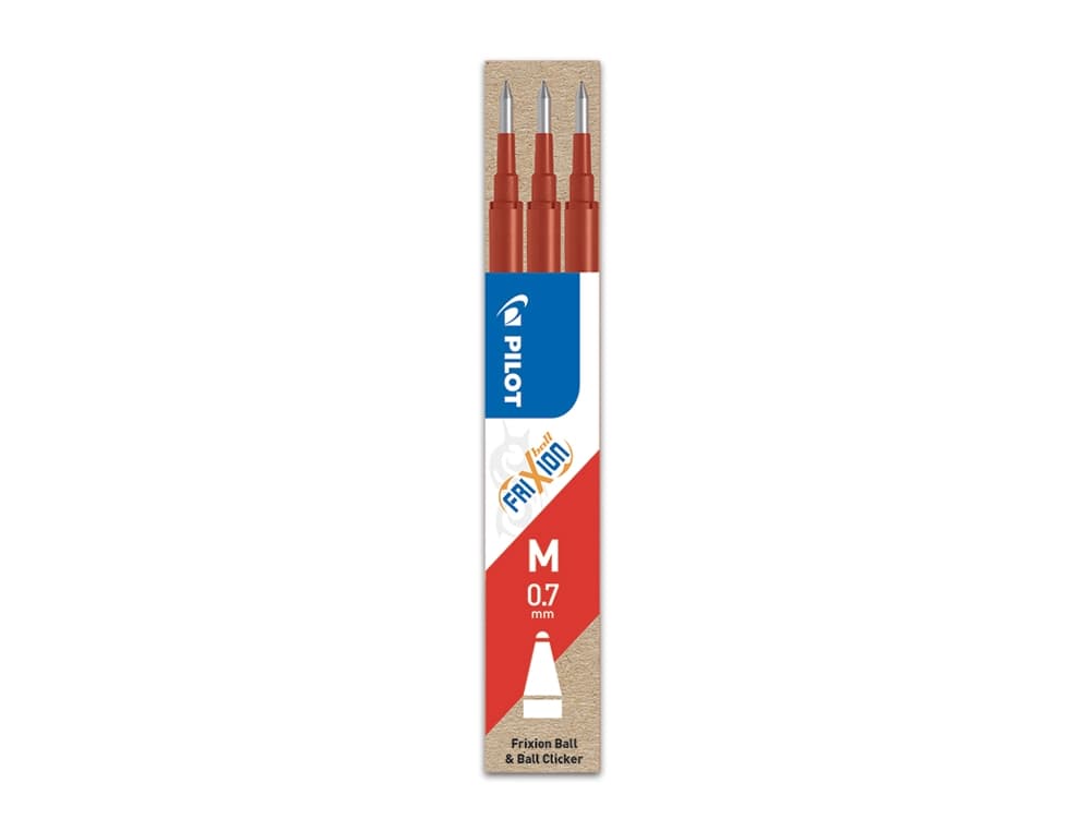 Recambio para bolígrafo Pilot FriXion Ball Clicker, caja de 3 unidades – Rojo
