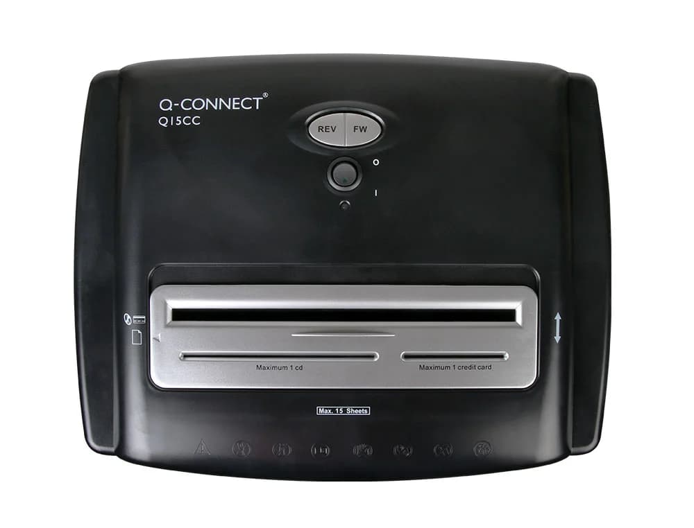 Destructora de documentos q-connect kf15553 capacidad de corte 15 h destruye grapas clips cd y tarjetas 35 litros