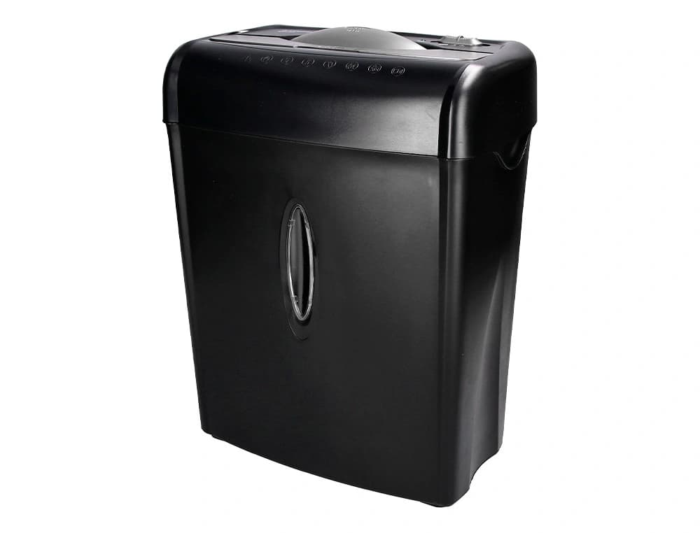 Destructora de documentos q-connect kf17970 capacidad de corte 6 h destruye grapas clips y tarjetas papelera 14l