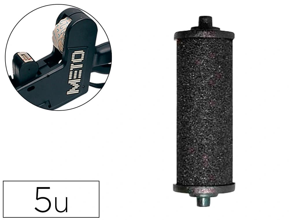 Meto Rodillo entintador Meto tovel tinta color negro pack de 5 unidades