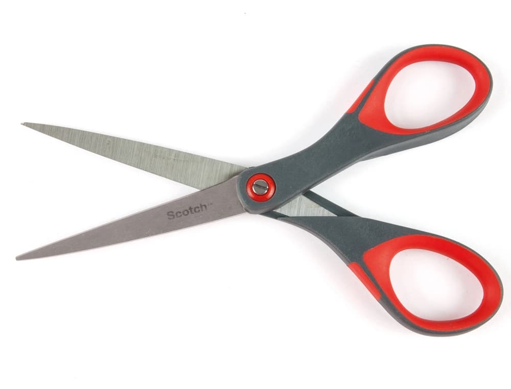 Tijera oficina scotch 18 cm de acero inoxidable con ajuste de tension