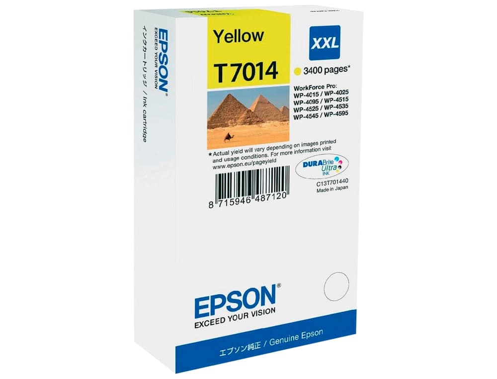 Ink-jet epson stylus t7014 amarillo xl wp-4000 4500 capacidad 3400 pag