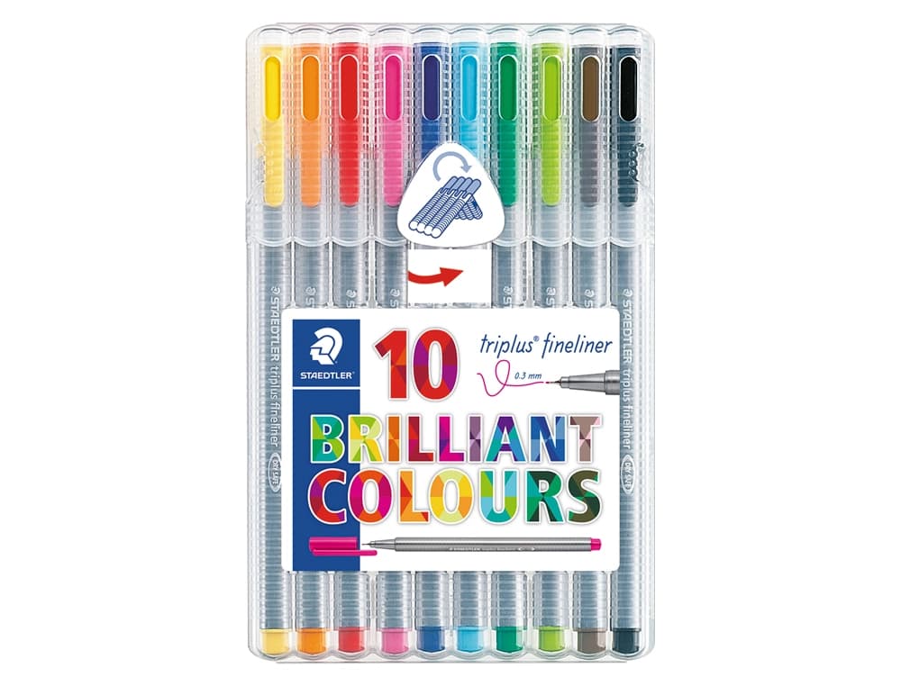 Rotulador staedtler triplus fineliner 334 estuche de 10 unidades colores surtidos