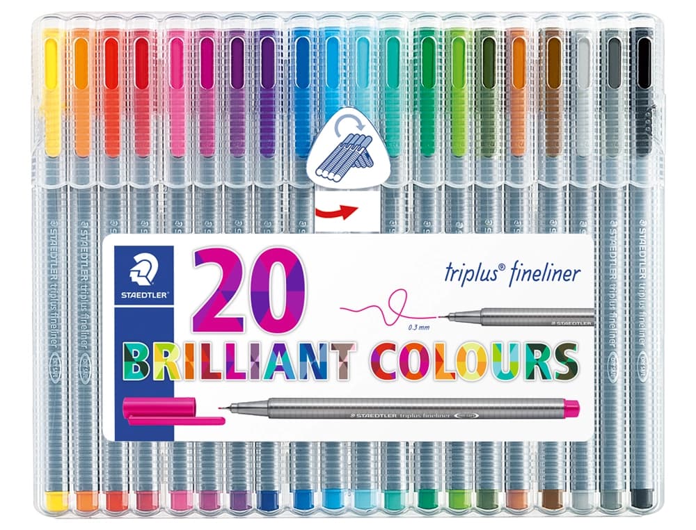 Rotulador staedtler triplus fineliner 334 estuche de 20 unidades colores surtidos (14+6 gratis)
