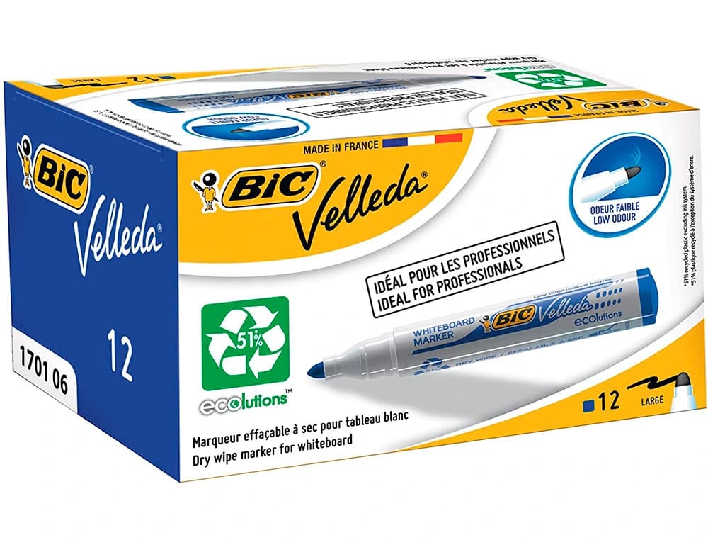 Rotulador bic velleda para pizarra punta redonda 1,3 mm