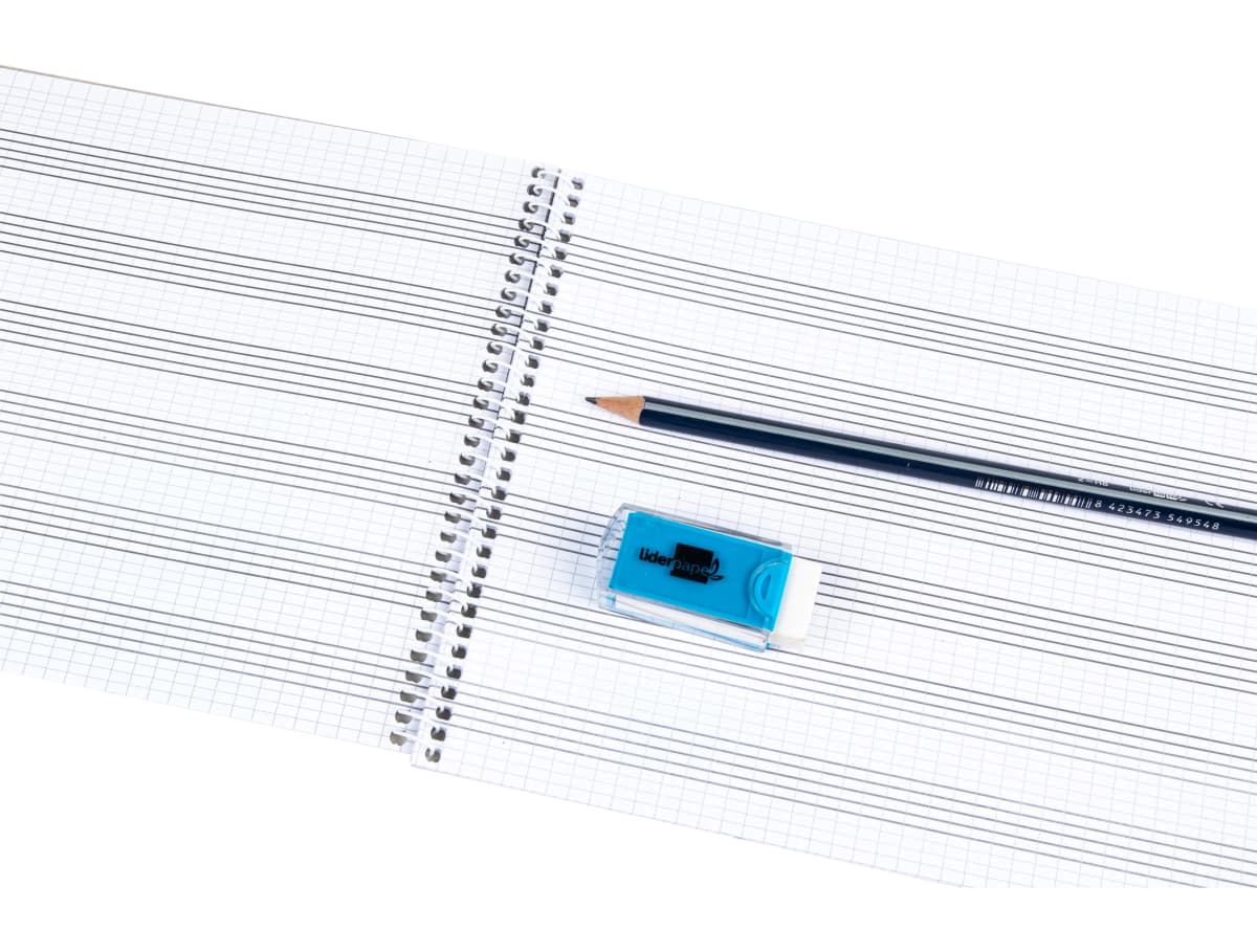 Bloc musica liderpapel combi pentagrama cuadriculado 2,5mm cuarto 20 hojas 100g/m2