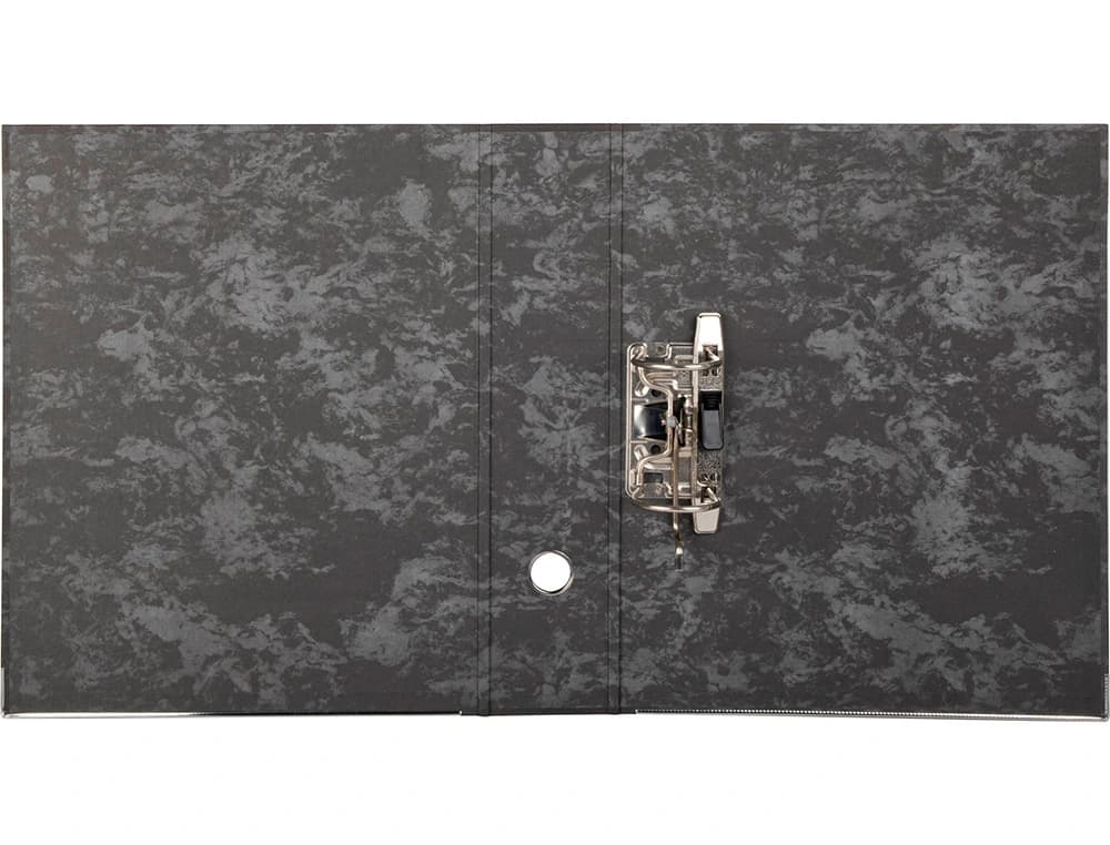 Archivador de palanca liderpapel carton forrado folio jaspeado negro con caja classic blue