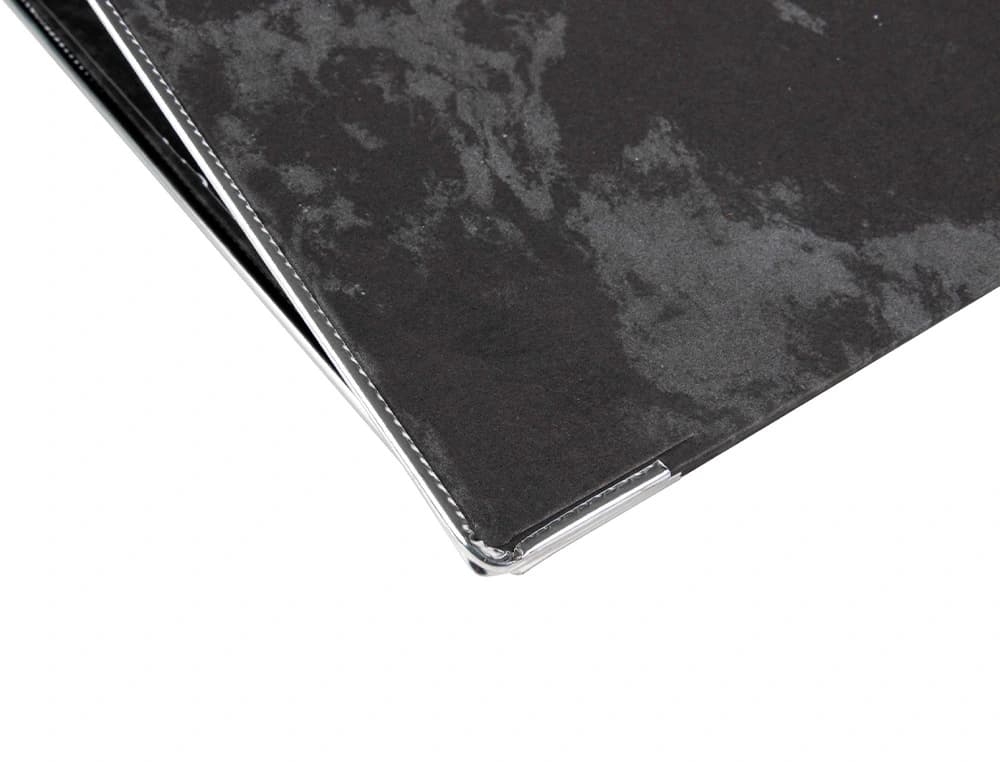 Archivador de palanca liderpapel carton forrado folio jaspeado negro con caja classic blue