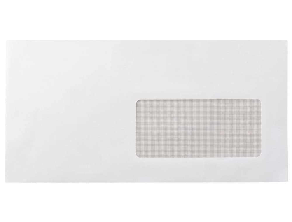 Sobre liderpapel n 4 blanco americano ventana derecha 115x225 mm tira de silicona paquete de 25 unidades