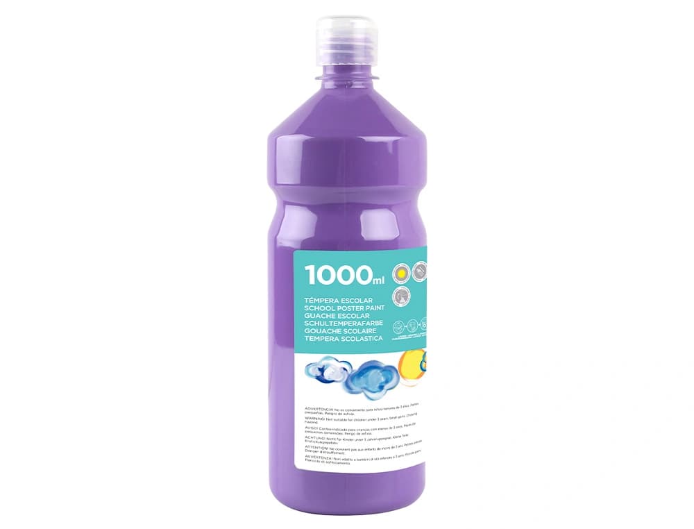 Témpera líquida escolar Liderpapel de 1.000 ml – Lila