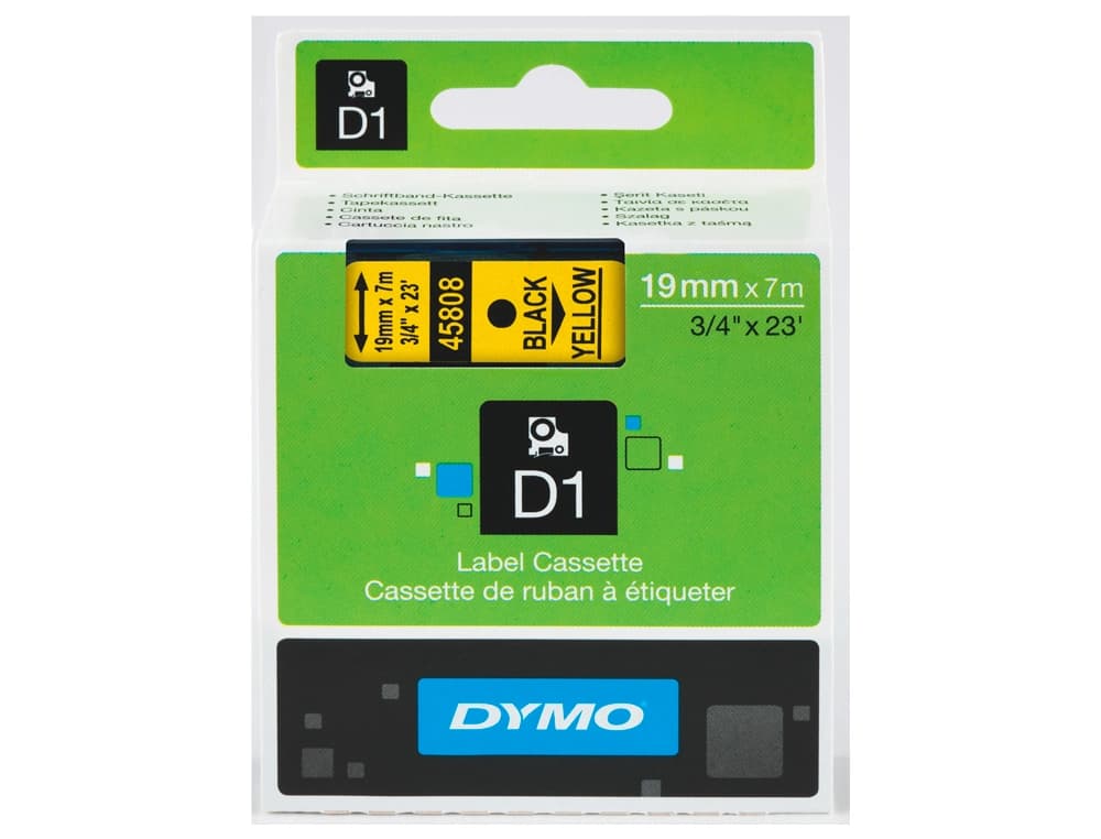 Cinta dymo negro amarillo 9mm x 7 m d1