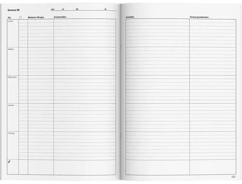 Cuaderno memo-notas additio a4 evaluacion continua mas planificacion semanal del curso