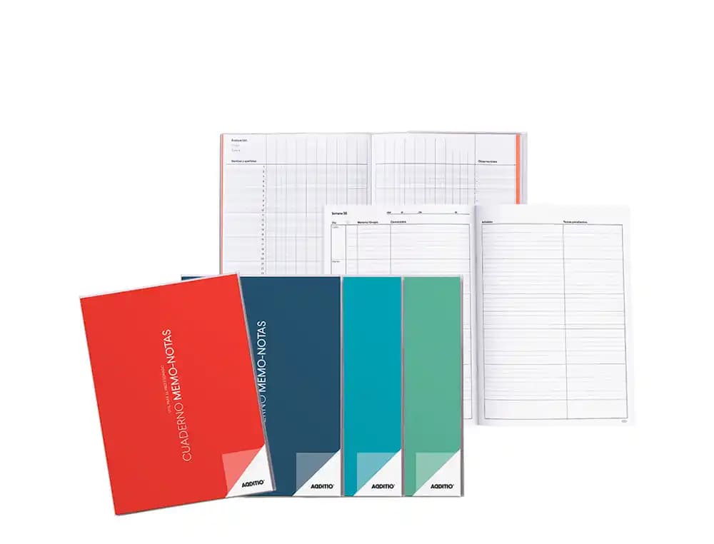 Cuaderno memo-notas additio a4 evaluacion continua mas planificacion semanal del curso