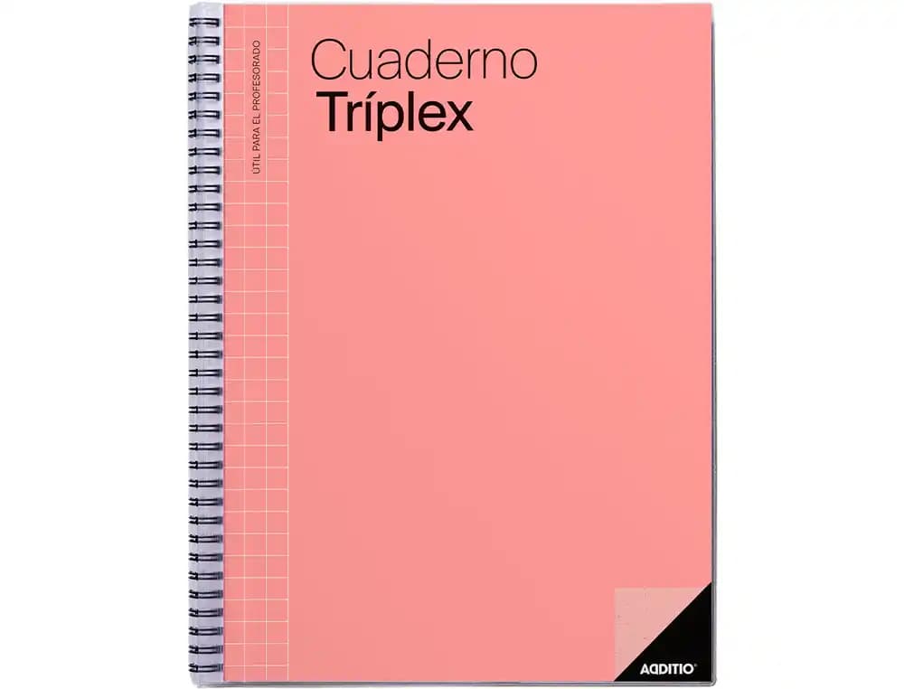 Cuaderno triplex additio plan de curso evaluacion agenda plan semanal y tutorias fundas transparentes 22,5x31cm