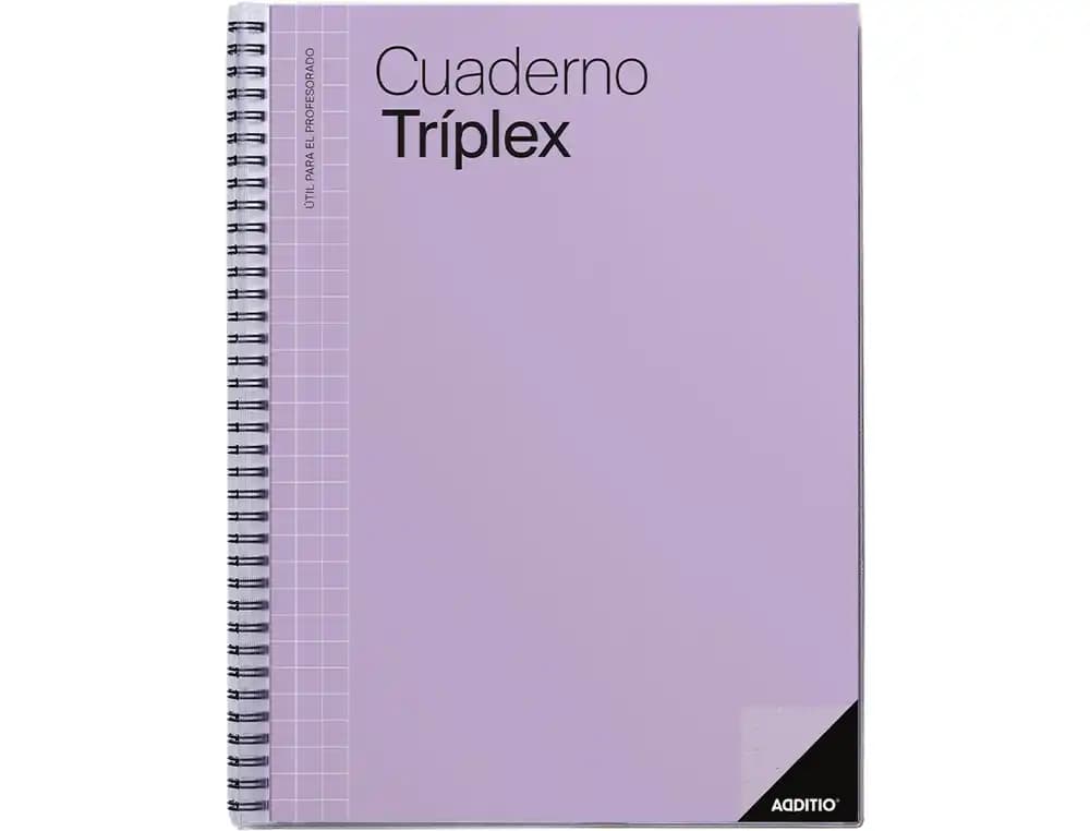 Cuaderno triplex additio plan de curso evaluacion agenda plan semanal y tutorias fundas transparentes 22,5x31cm