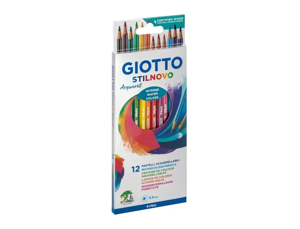 Lapices de colores giotto stilnovo acuarelables caja de 12 colores surtidos