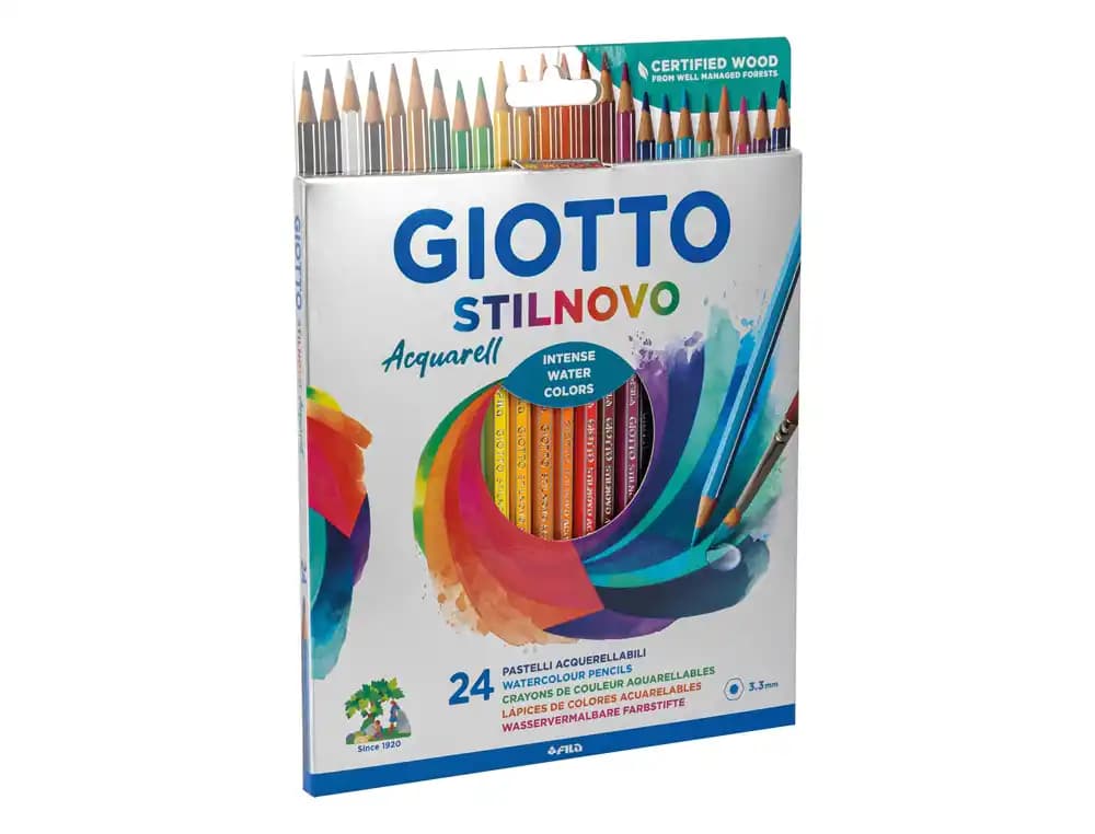 Lapices de colores giotto stilnovo acuarelables caja de 24 colores surtidos