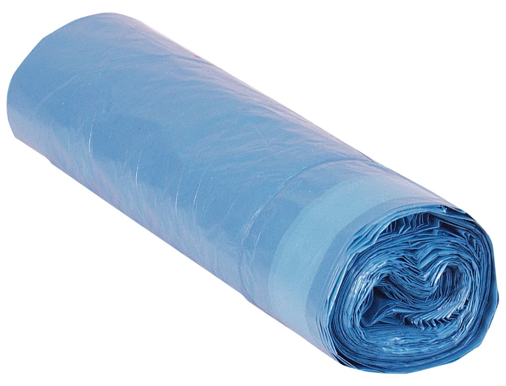 Bolsas de basura domésticas de 52 × 60 cm, galga 70, rollo de 20 unidades – Azul