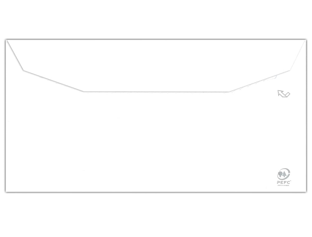 Sobre liderpapel blanco 115x225 mm solapa engomada papel offset 80 gr caja de 500 unidades
