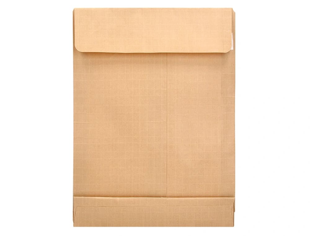 Sobre liderpapel bolsa fuelle kraft 250x353x30 mm solapa tira de silicona papel 120gr cajade 50 unidades
