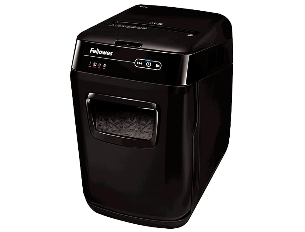Destructora de documentos fellowes automax 150c capacidad de corte 150 hojas clips grapas tarjetas y cd 32l