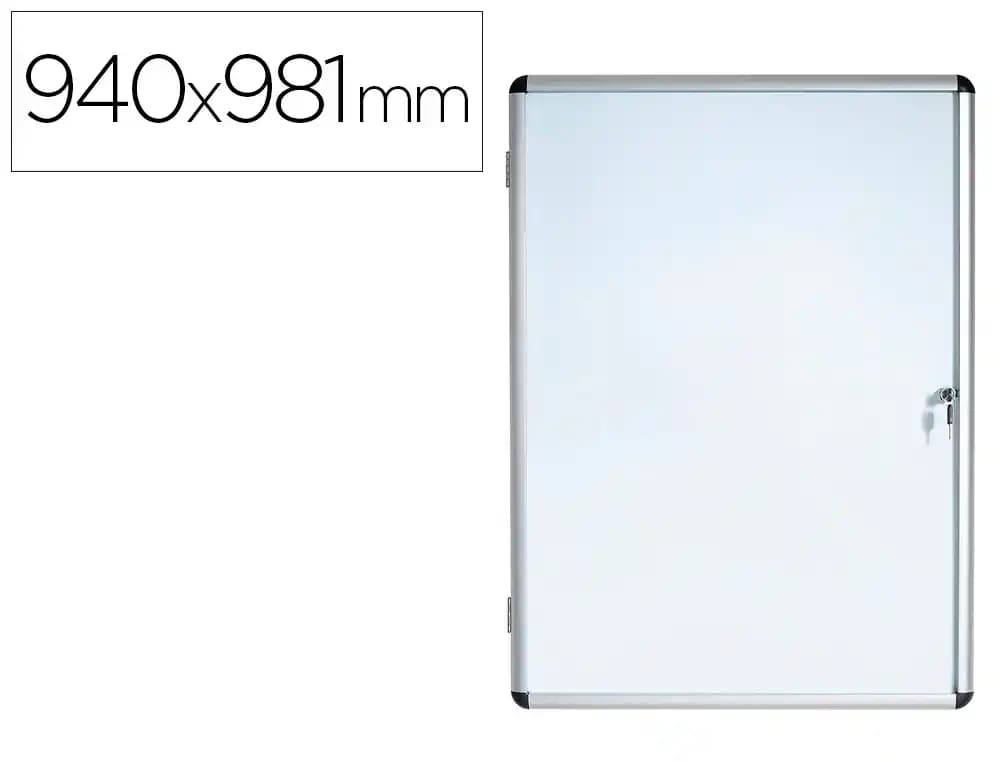 Bi-Office Vitrina de anuncios Bi-Office fondo magnético extraplana de interior 940x981 mm