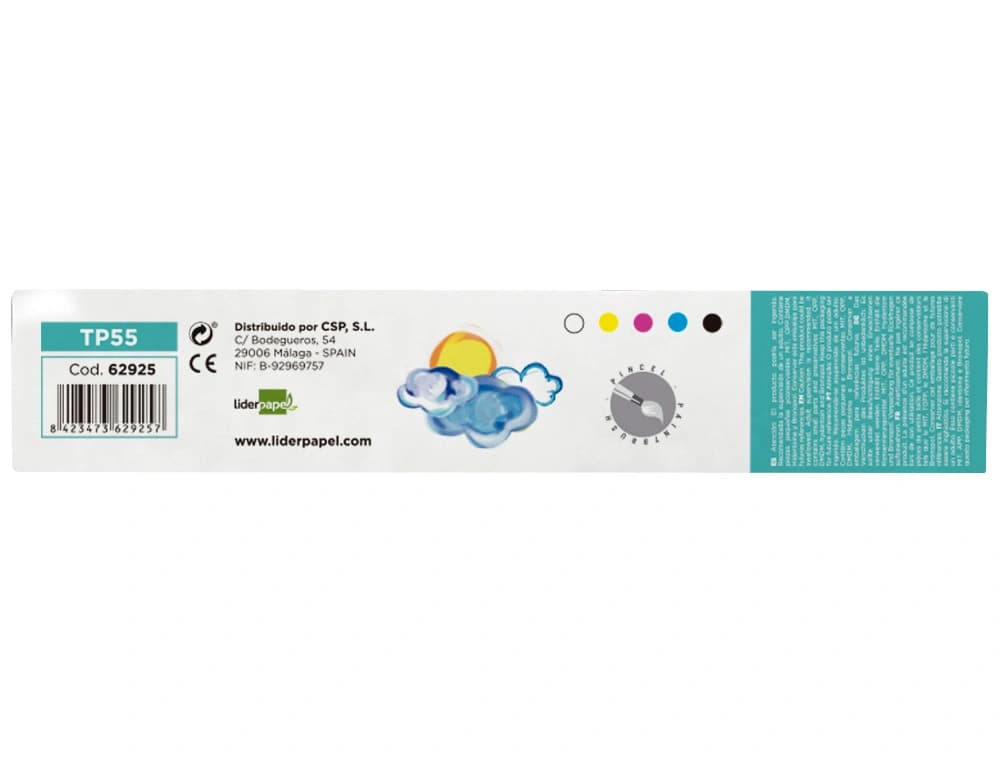Tempera escolar liderpapel 40 ml caja colores surtidos con pincel