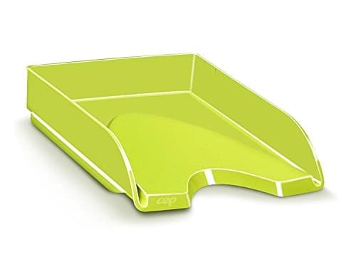 Bandeja de sobremesa Cep de poliestireno de alto impacto con hendidura frontal, 257 × 348 × 66 mm – Verde