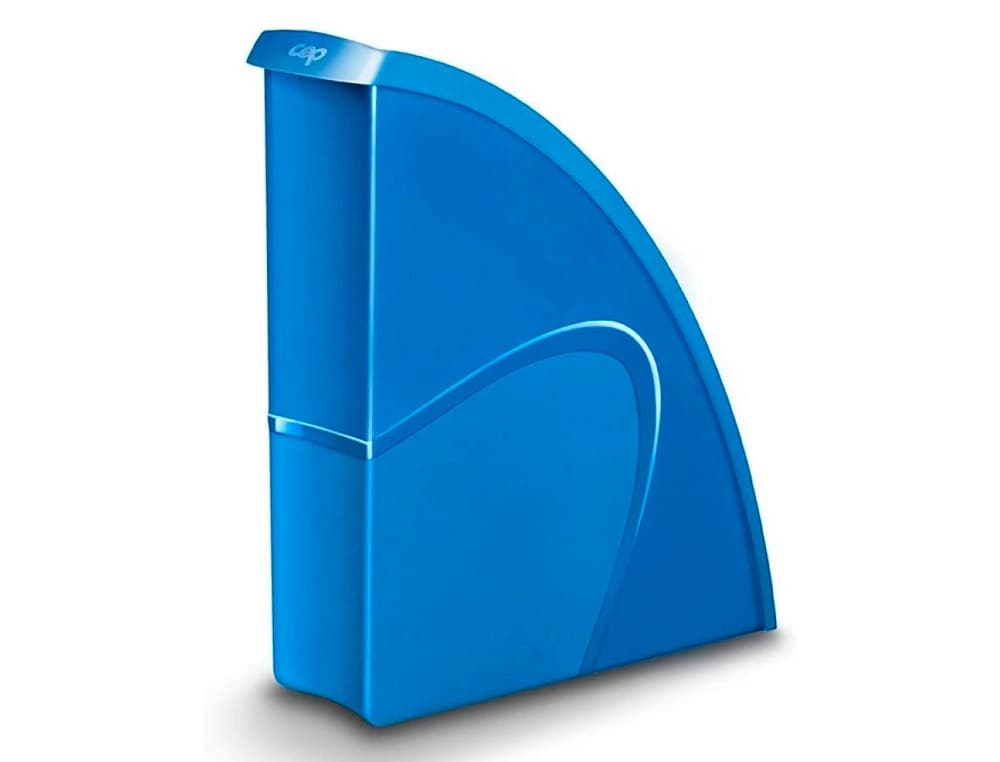 Revistero Cep de plástico para uso vertical u horizontal, 85 × 270 × 310 mm – Azul