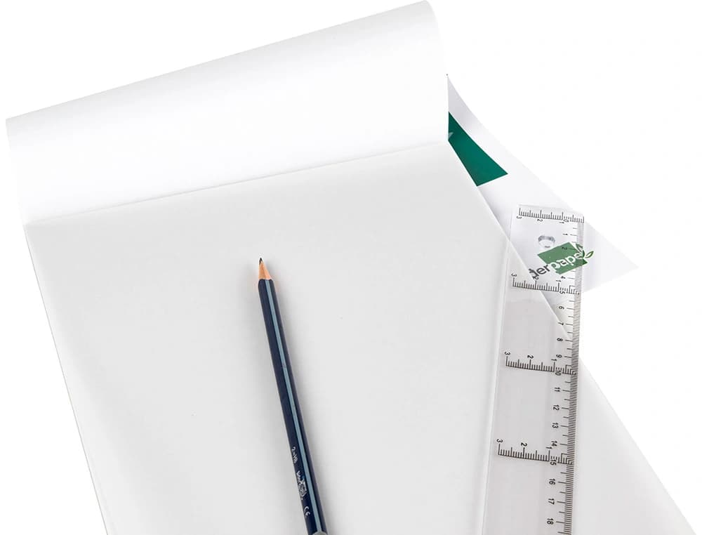 Bloc papel vegetal liderpapel encolado 50 hojas 297x420mm 90gr
