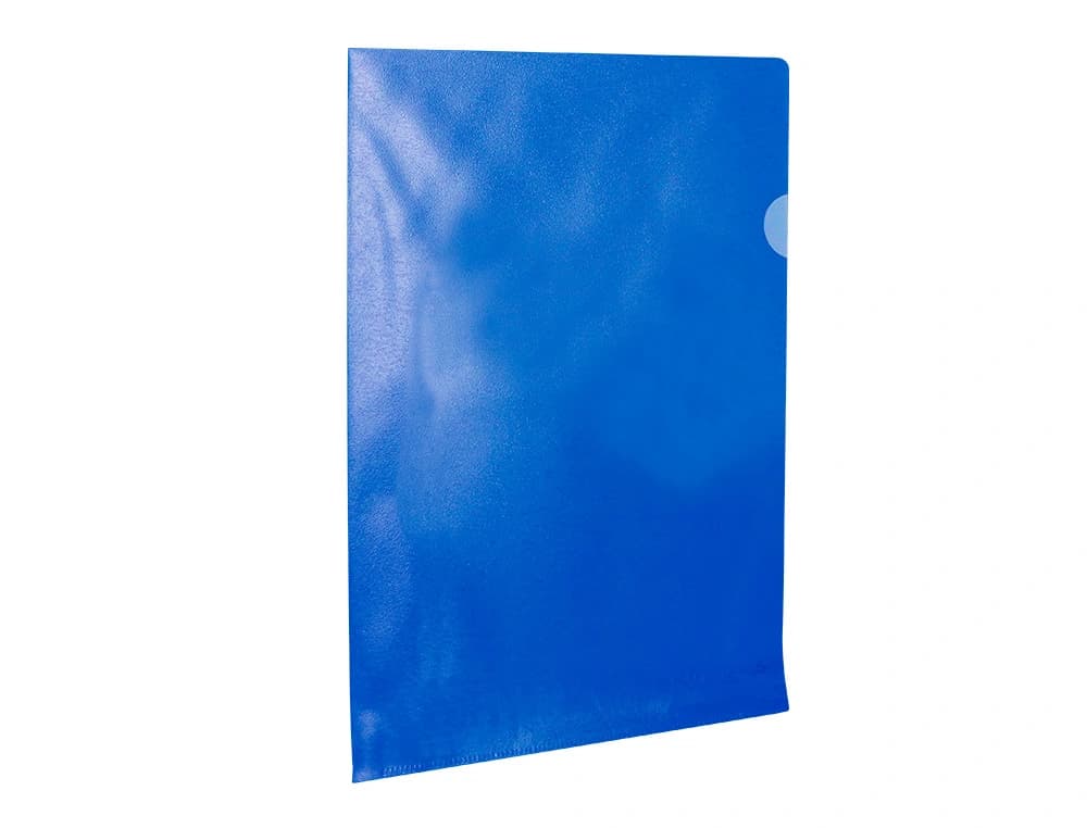 Carpeta dossier Q-Connect de plástico con uñero, DIN A4 de 120 micras, caja de 100 unidades – Azul