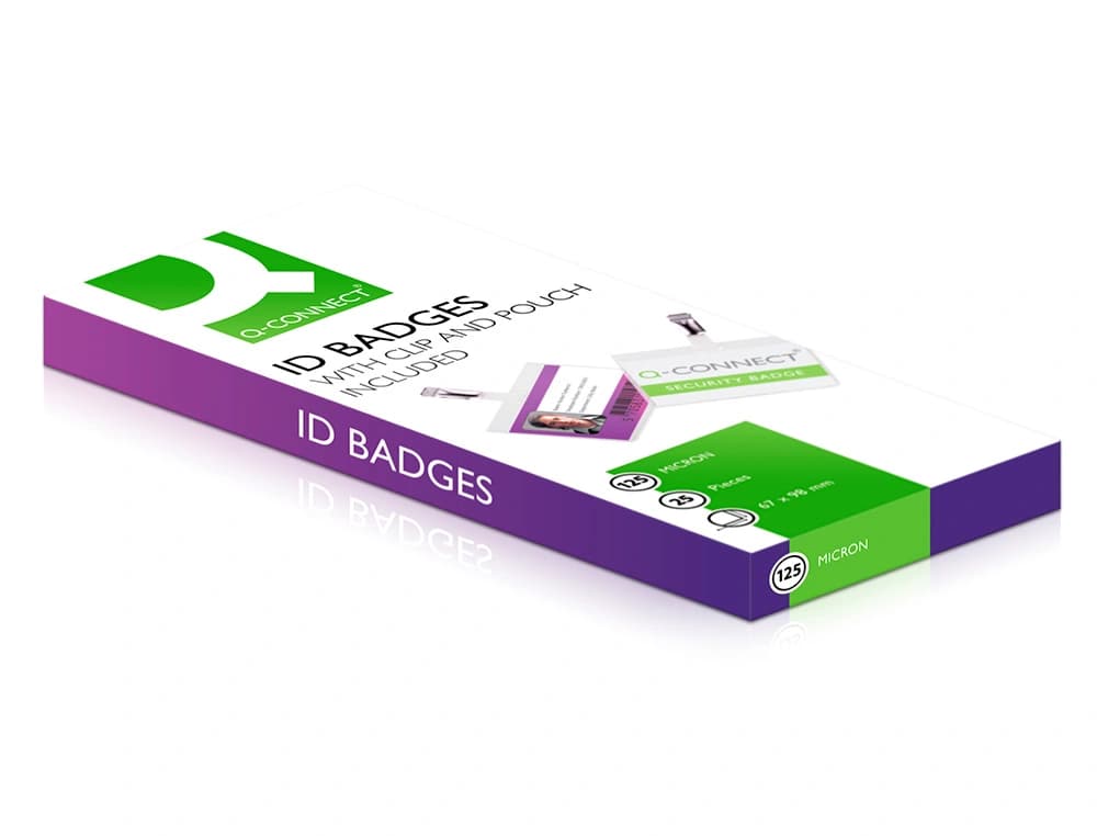 Bolsa de plastificar q-connect 67x98 mm 125 mc con clip para tarjetas de visita caja de 25 unidades