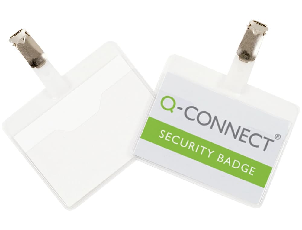 Bolsa de plastificar q-connect 67x98 mm 125 mc con clip para tarjetas de visita caja de 25 unidades