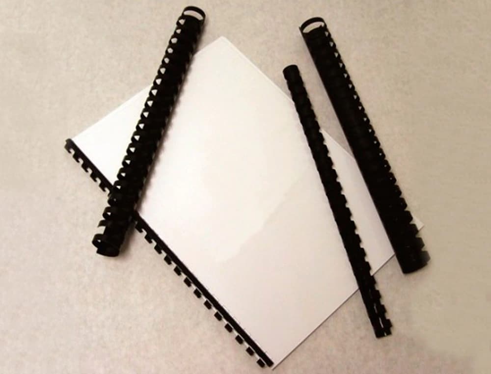 Canutillo q-connect redondo 10 mm plastico negro capacidad 95 hojas caja de 100 unidades