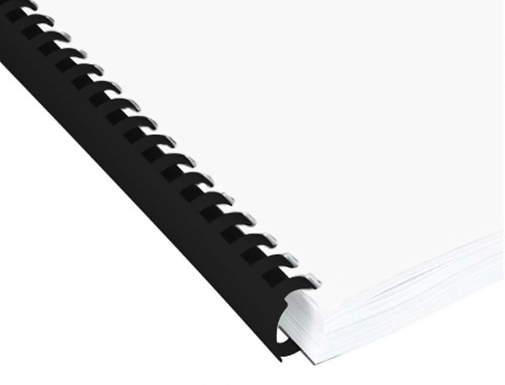 Canutillo q-connect redondo 6 mm plastico negro capacidad 20 hojas caja de 100 unidades