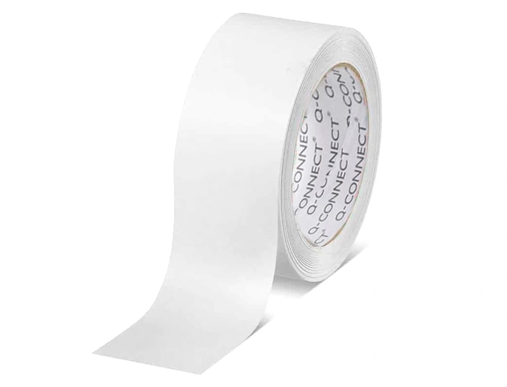 Cinta adhesiva de embalaje Q-Connect de polipropileno, 66 m × 75 mm – Blanco
