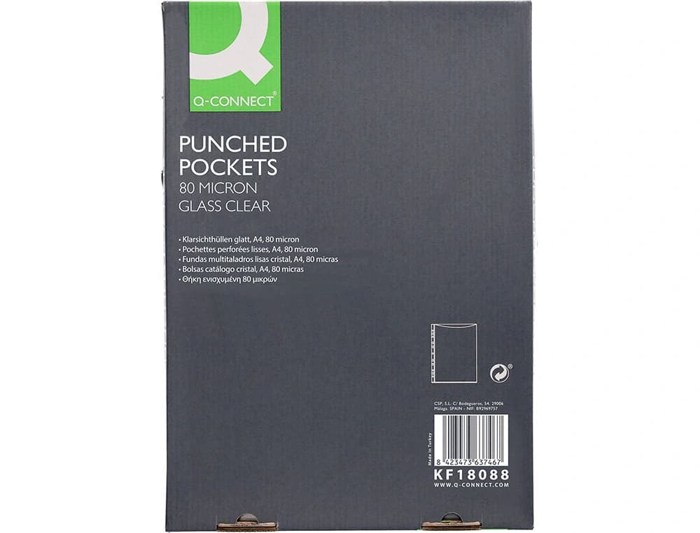 Funda multitaladro q-connect 80 mc cristal caja de 100 unidades