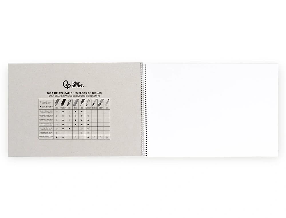 Bloc dibujo liderpapel artistico espiral 230x325mm 20 hojas 130g/m2 sin recuadro sin microperforado