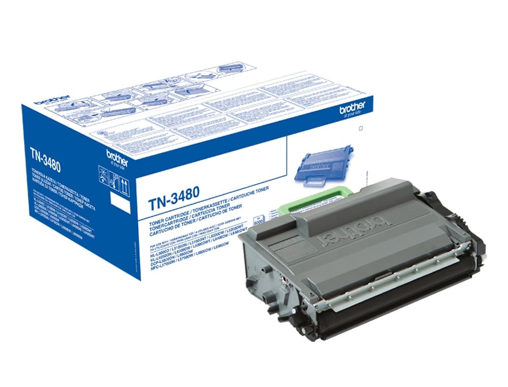 Toner brother tn-3480 dcp-l5500dn / dcp-l6600dw / hl-l5000d / mfc-l5700 alta capacidad negro 8000 pag