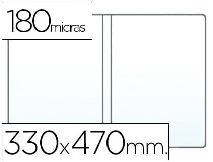 Q-connect Funda portadocumento q-connect folio doble 180 micras pvc transparente 330x470mm