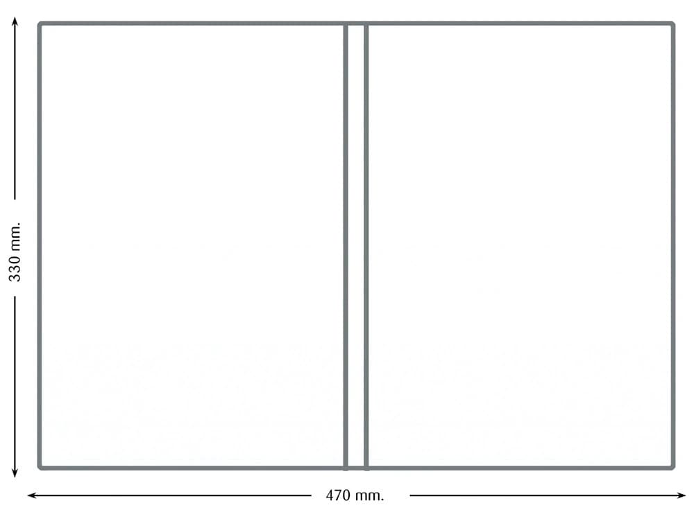 Funda portadocumento q-connect folio doble 180 micras pvc transparente 330x470mm