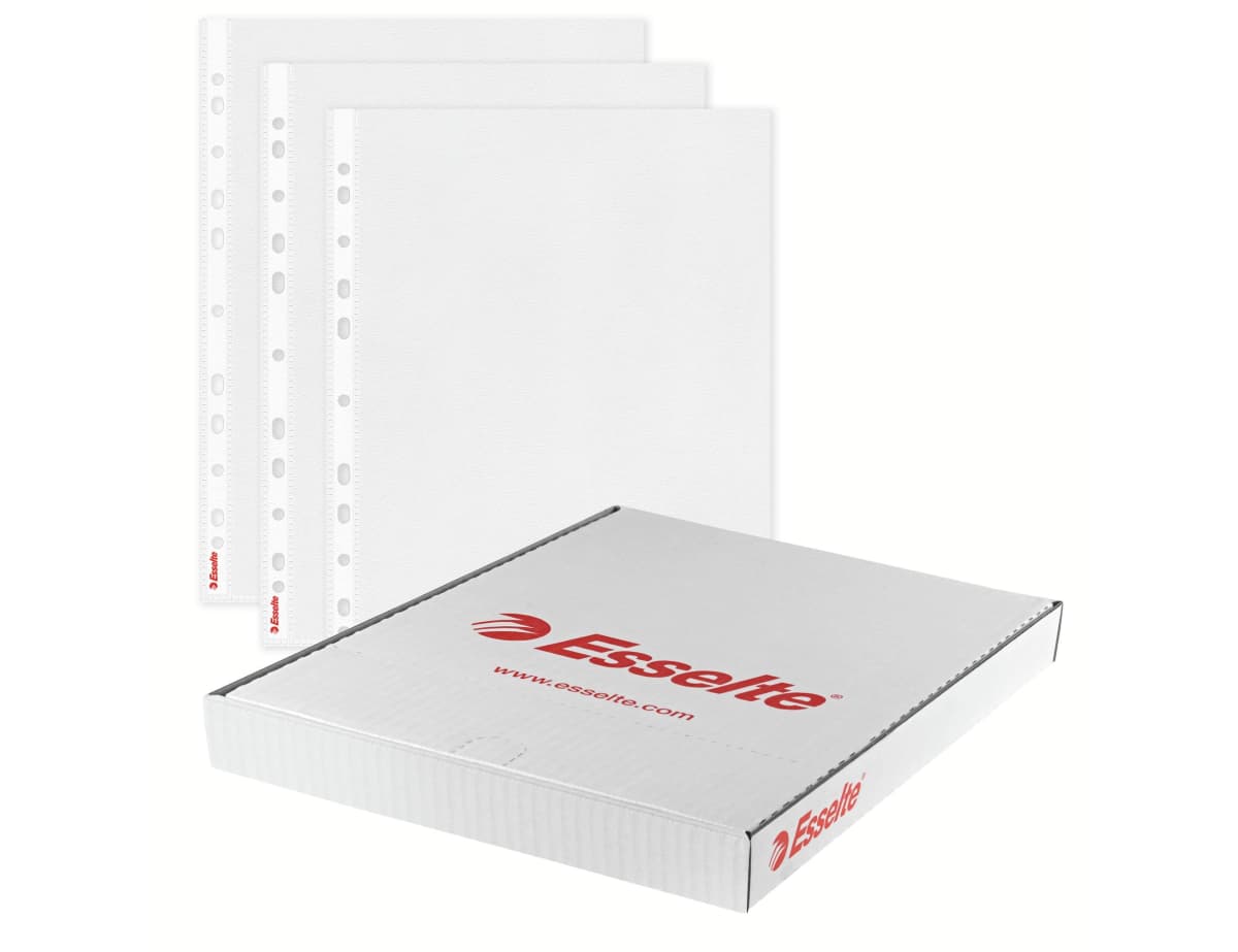 Funda multitaladro esselte polipropileno 60 mc piel de naranja caja de 100 unidades