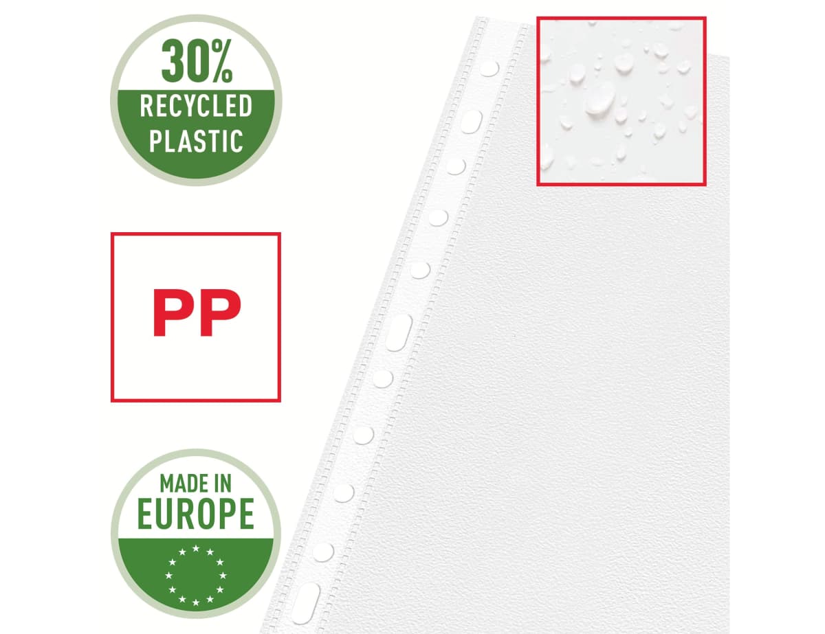 Funda multitaladro esselte polipropileno 60 mc piel de naranja caja de 100 unidades
