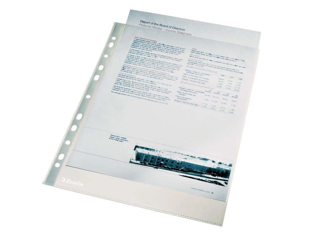 Funda multitaladro esselte folio polipropileno 120 mc cristal caja de 100 unidades