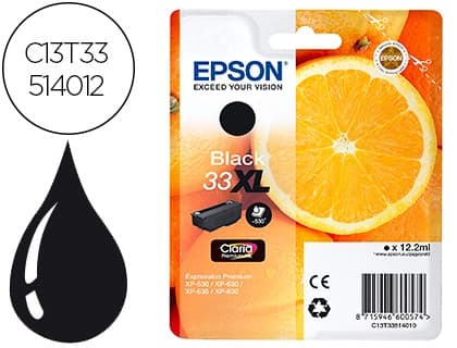 Epson Ink-jet epson expression premiun t3351 33xl xp-530 / xp-630 / xp-640 / xp-830 / xp-900 negro 530 pag