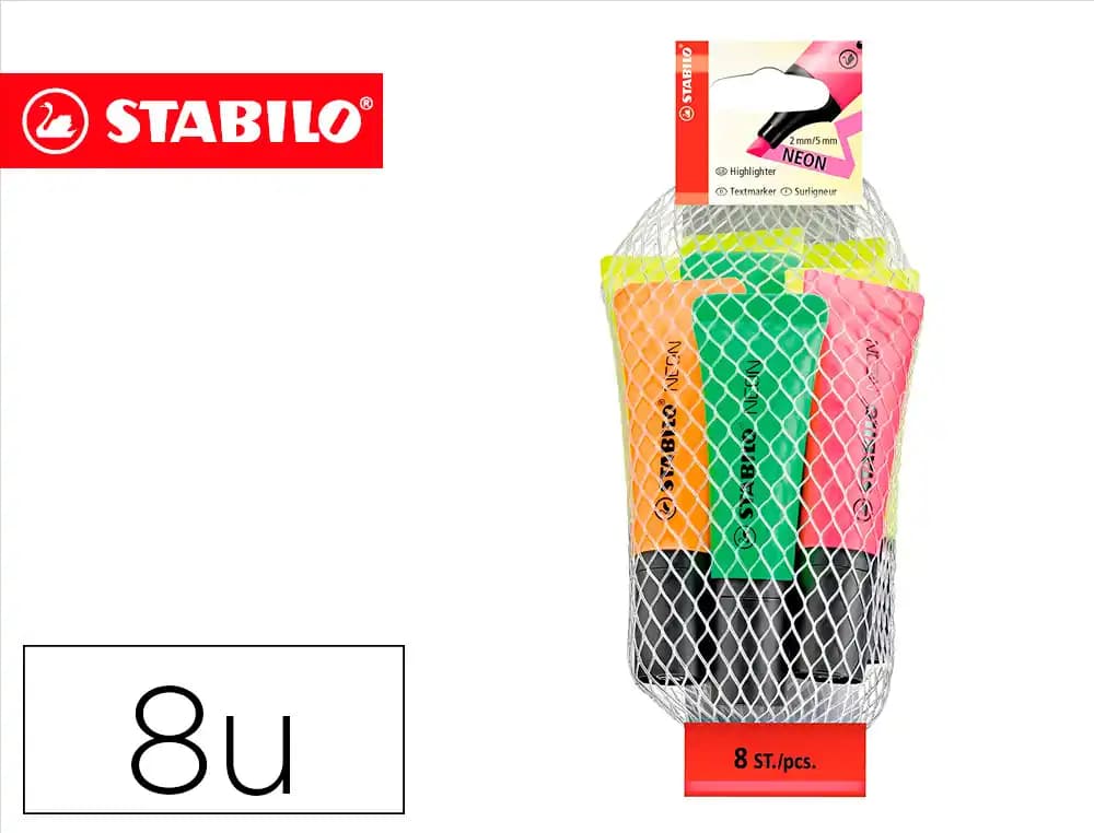 Stabilo Rotulador stabilo neon 72 blister de 8 unidades colores surtidos