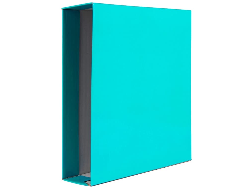 Caja archivador de palanca Liderpapel Documenta de cartón forrado de PVC, lomo de 75 mm – Verde claro