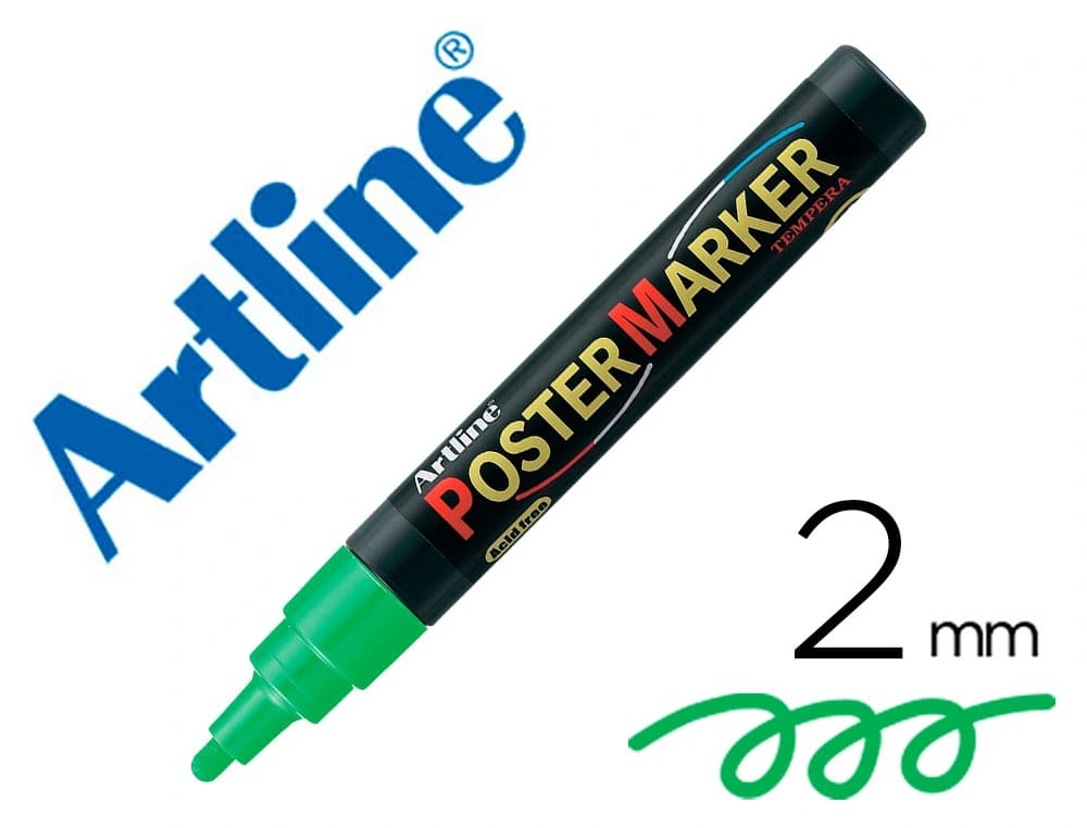 Artline Rotulador artline poster marker epp-4-ver flu punta redonda 2 mm color verde fluor