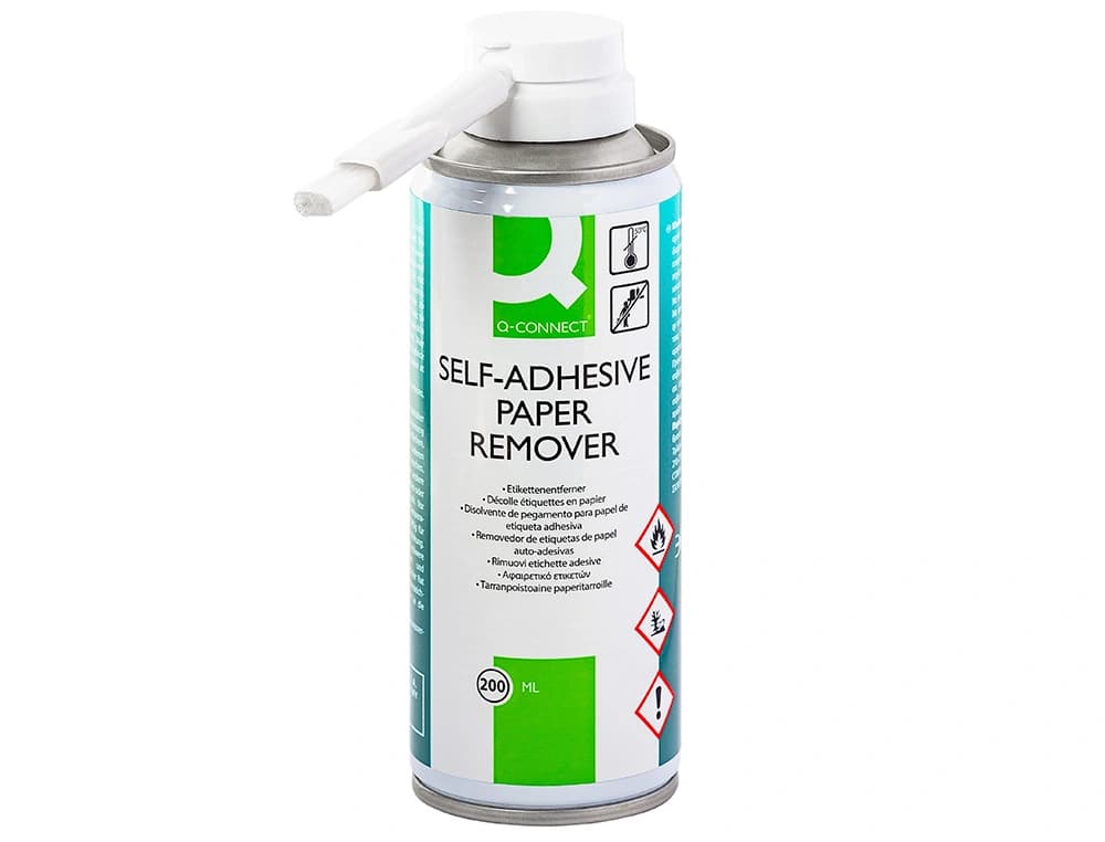 Limpiador de pegamento q-connect para etiqueta adhesiva bote de 200 ml